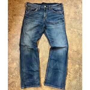 Silver Zac Relaxed Fit Straight  Stretch Denim Jeans Men's 38/34